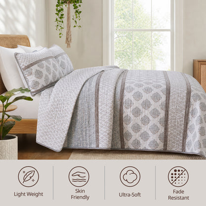 Surya 100% cotton print Quilt 3-Piece Set