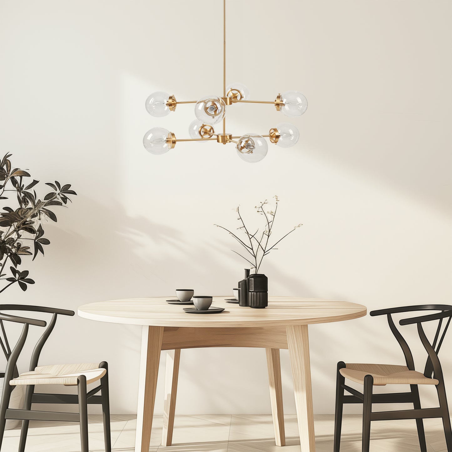 Calista 8-Light Metal Chandelier with Globe Bulbs