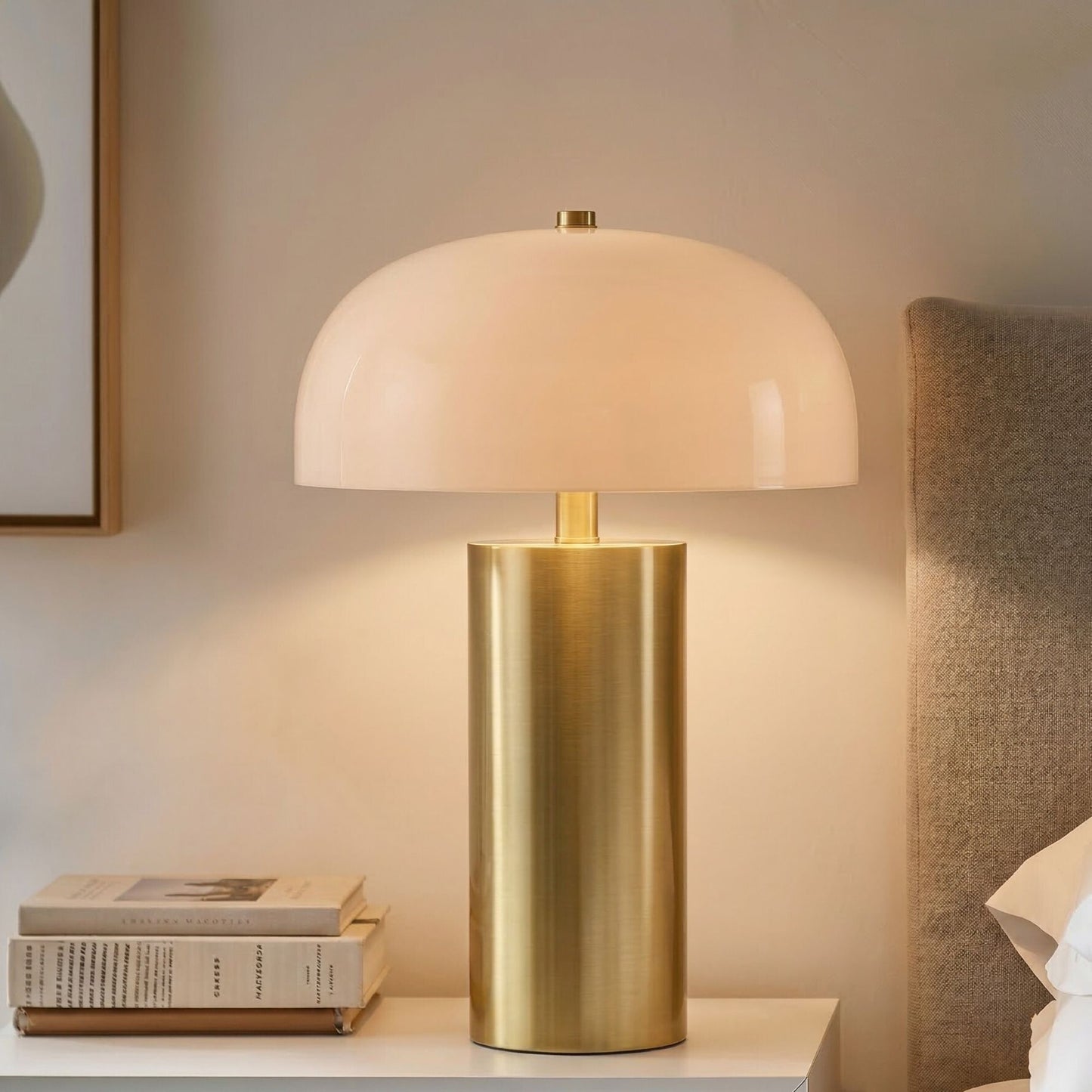 Nilo Textured Ceramic Table Lamp with Fluted Fabric Shade