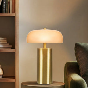 Nilo Textured Ceramic Table Lamp with Fluted Fabric Shade