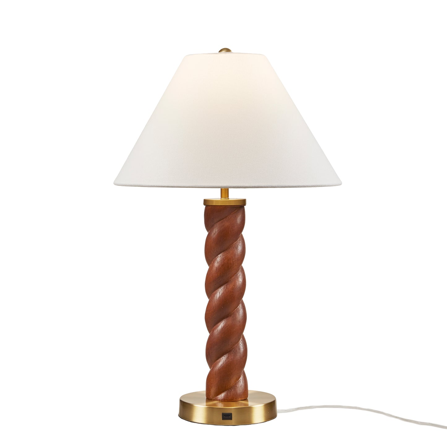 Helixia Textured Ceramic Table Lamp with Fluted Fabric Shade