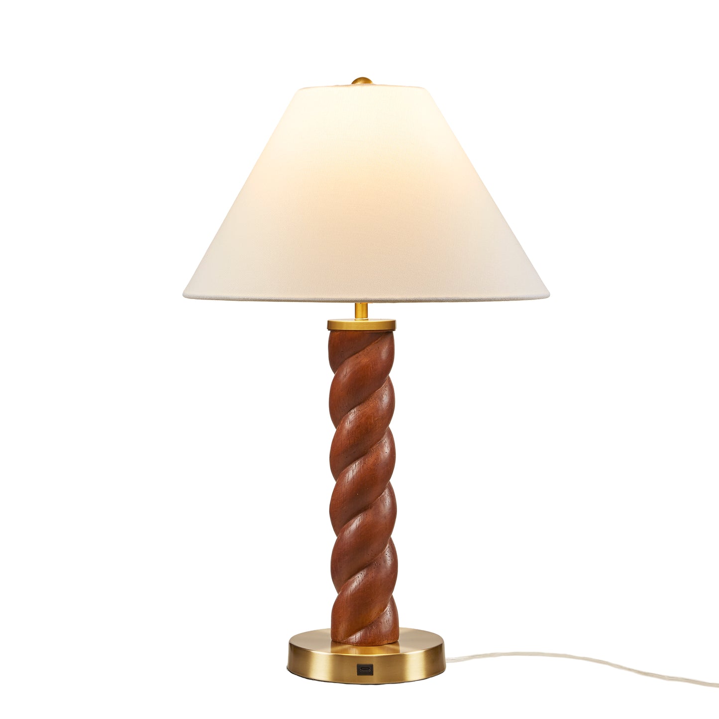 Helixia Textured Ceramic Table Lamp with Fluted Fabric Shade