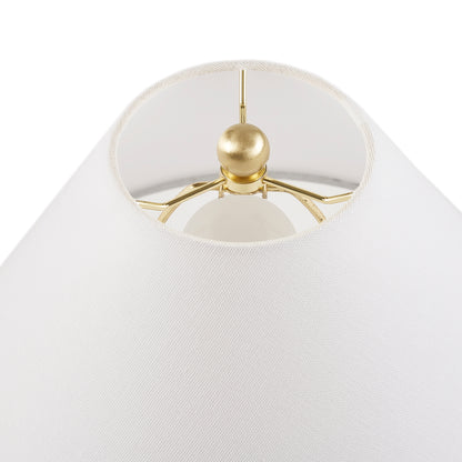 Helixia Textured Ceramic Table Lamp with Fluted Fabric Shade