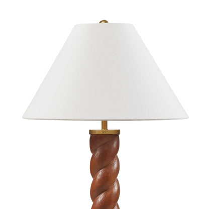 Helixia Textured Ceramic Table Lamp with Fluted Fabric Shade