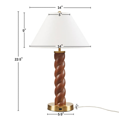 Helixia Textured Ceramic Table Lamp with Fluted Fabric Shade