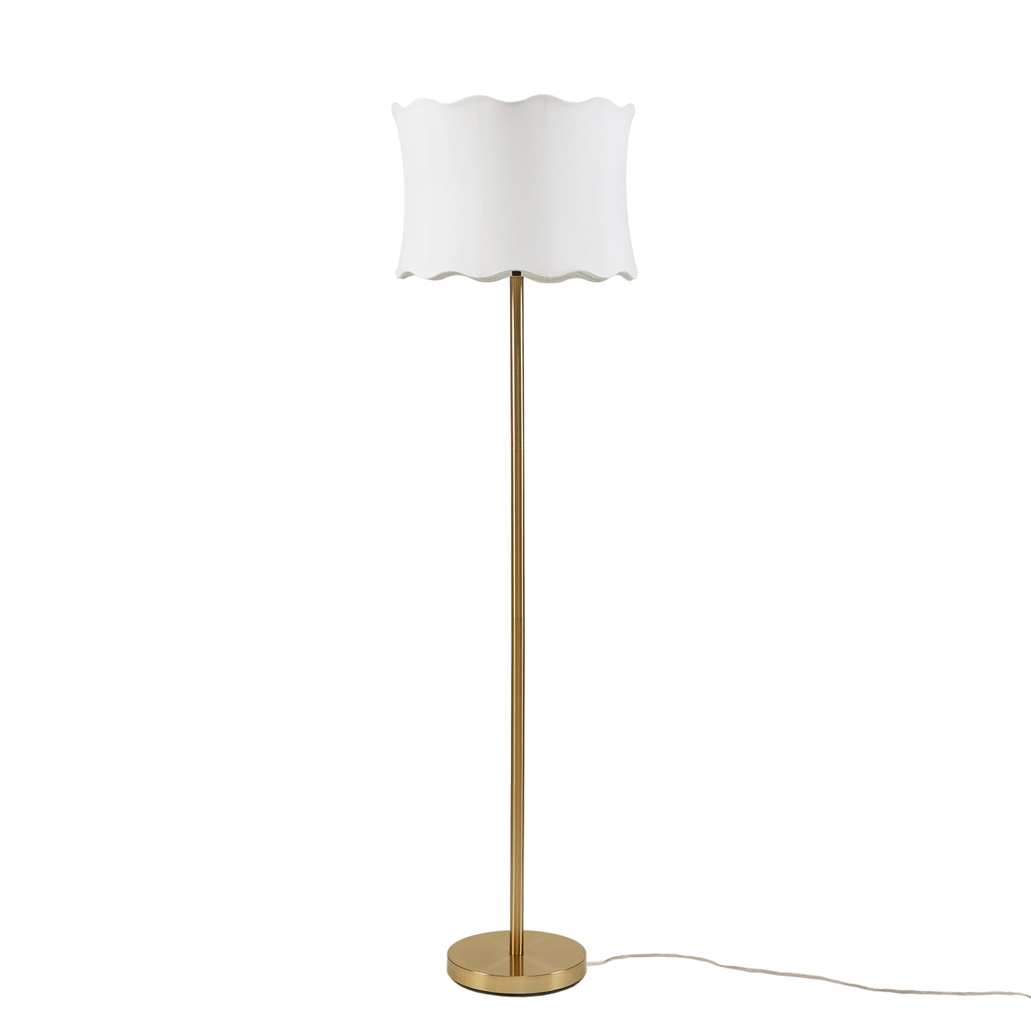Vesta Textured Ceramic Floor Lamp with Fluted Fabric Shade