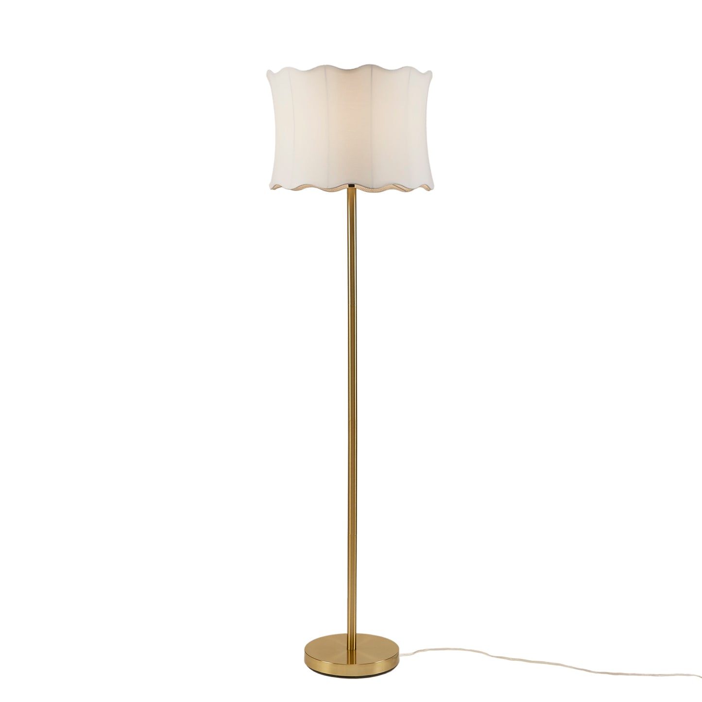 Vesta Textured Ceramic Floor Lamp with Fluted Fabric Shade