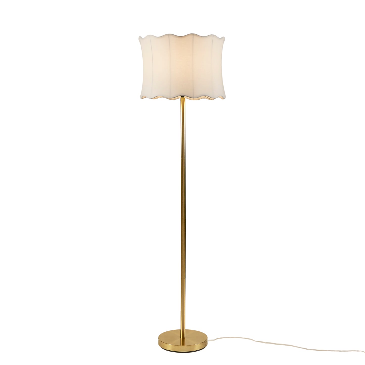 Vesta Textured Ceramic Floor Lamp with Fluted Fabric Shade