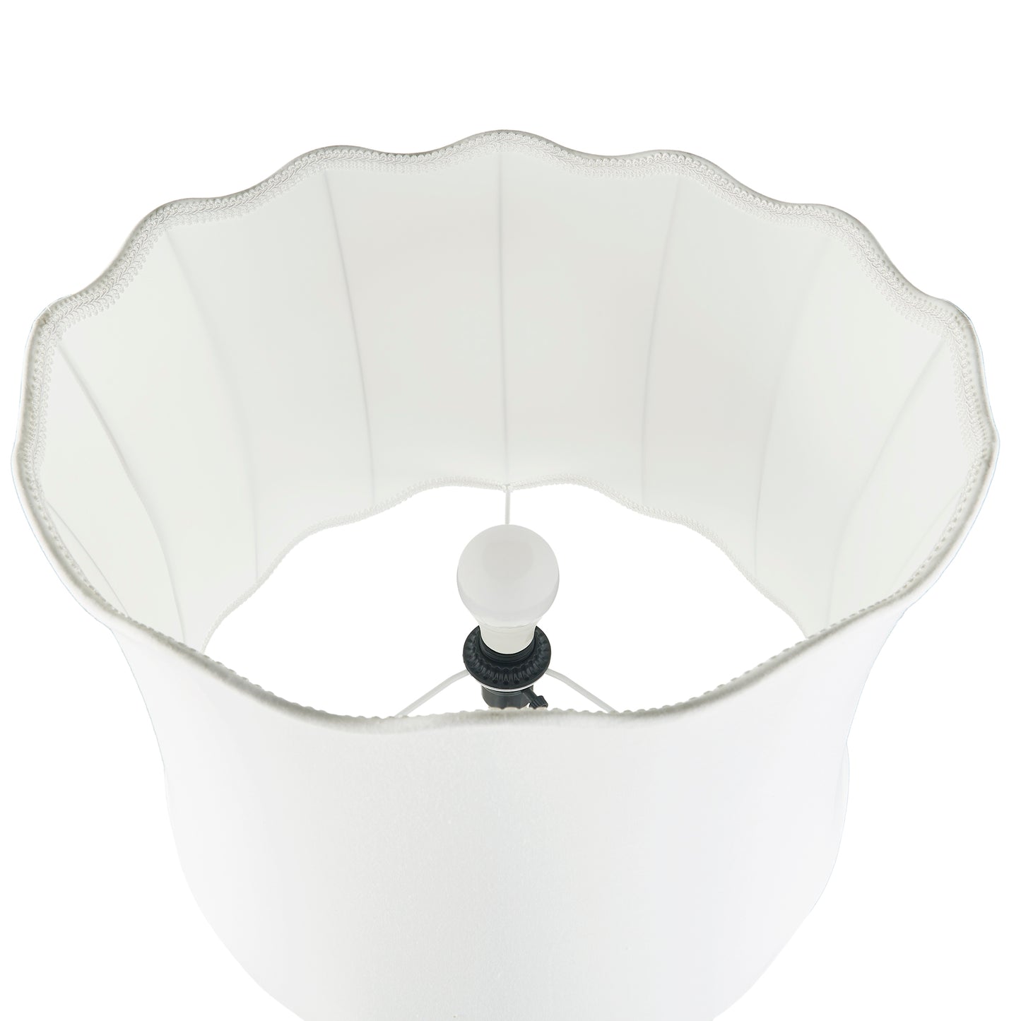 Vesta Textured Ceramic Floor Lamp with Fluted Fabric Shade