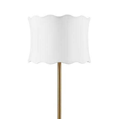 Vesta Textured Ceramic Floor Lamp with Fluted Fabric Shade
