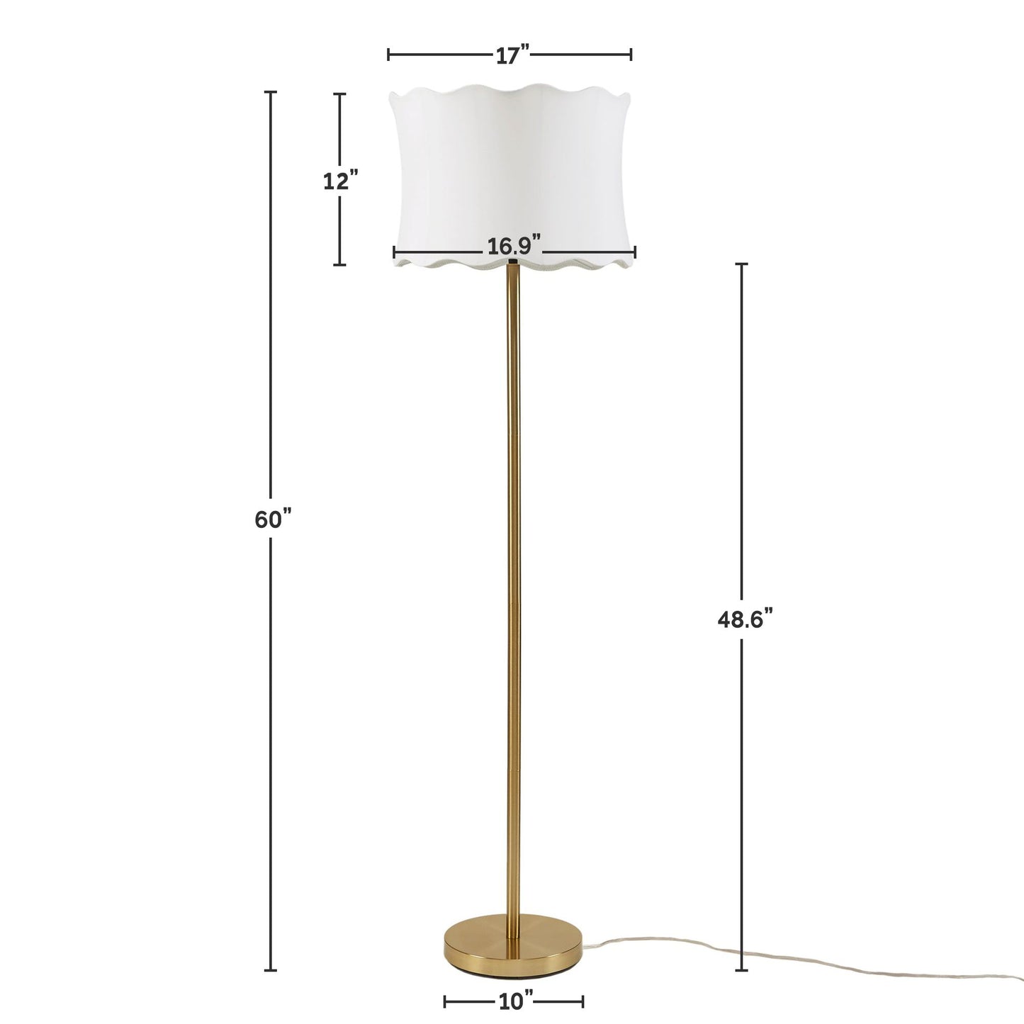 Vesta Textured Ceramic Floor Lamp with Fluted Fabric Shade