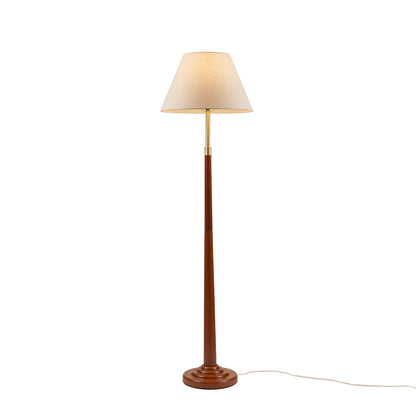 Verla Textured Ceramic Floor Lamp with Fluted Fabric Shade
