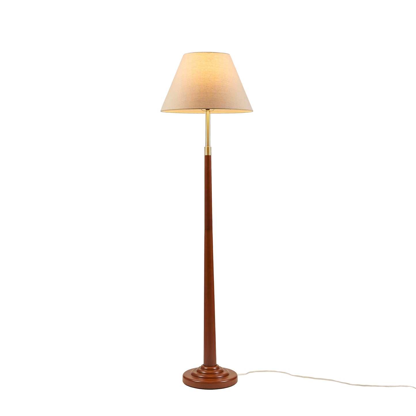 Verla Textured Ceramic Floor Lamp with Fluted Fabric Shade