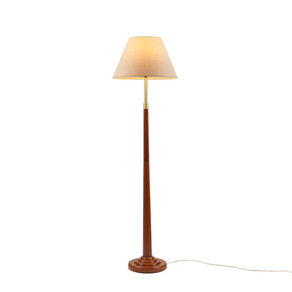 Verla Textured Ceramic Floor Lamp with Fluted Fabric Shade