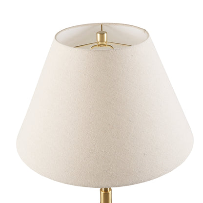 Verla Textured Ceramic Floor Lamp with Fluted Fabric Shade