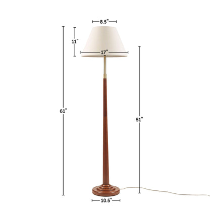 Verla Textured Ceramic Floor Lamp with Fluted Fabric Shade