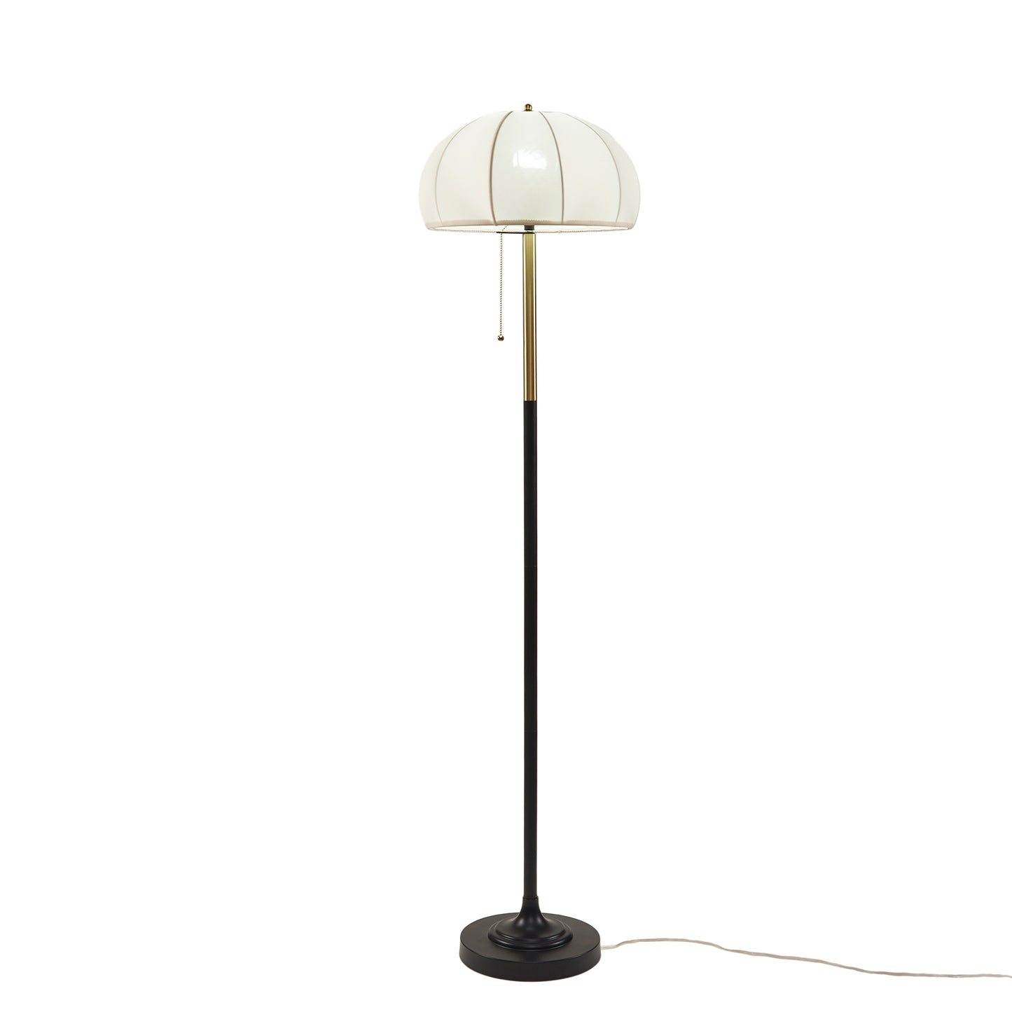 Serin Textured Ceramic Floor Lamp with Fluted Fabric Shade