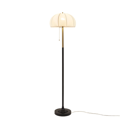 Serin Textured Ceramic Floor Lamp with Fluted Fabric Shade