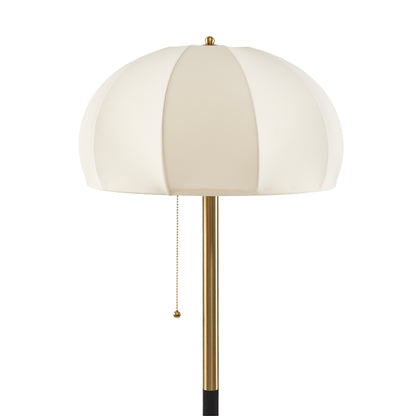 Serin Textured Ceramic Floor Lamp with Fluted Fabric Shade