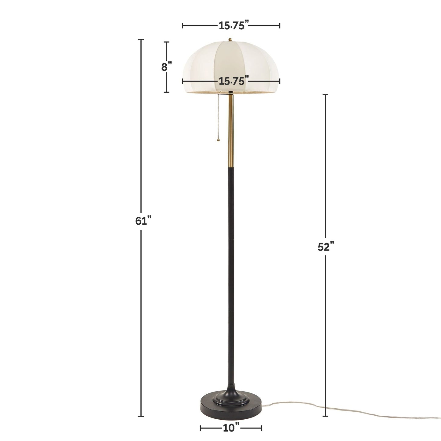 Serin Textured Ceramic Floor Lamp with Fluted Fabric Shade
