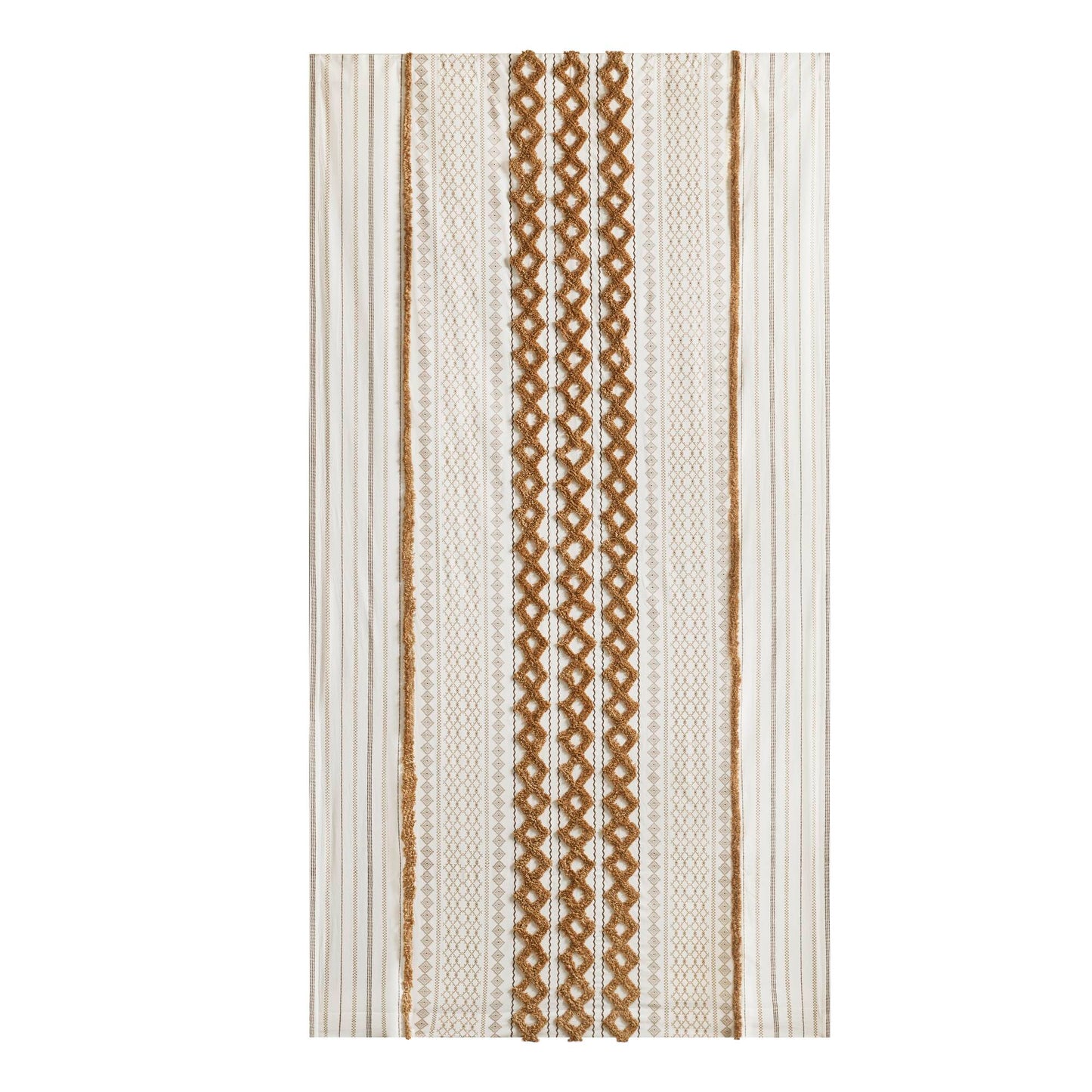 Imani Cotton Printed Window Panel with Chenille Stripe and Lining