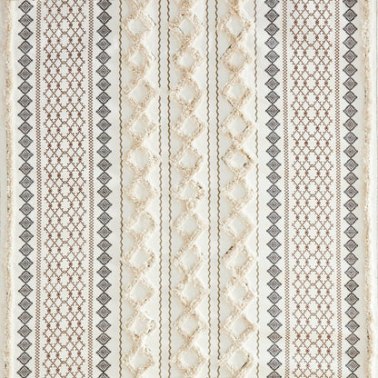 Imani Cotton Printed Shower Curtain with Chenille