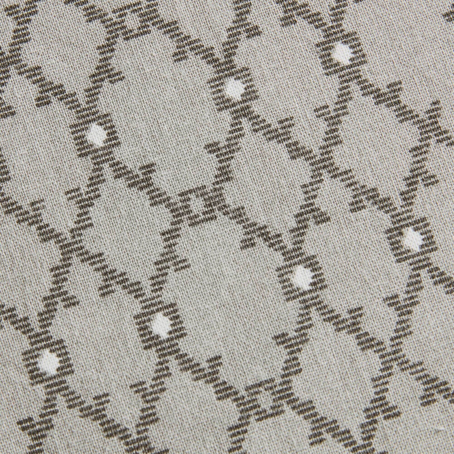 Imani Cotton Printed Shower Curtain with Chenille