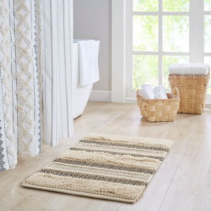 Asher Woven Texture Stripe Bath Rug