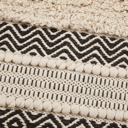 Asher Woven Texture Stripe Bath Rug