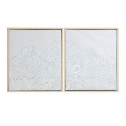 Desert Serenity Hand Embellished Abstract 2-piece Framed Canvas Wall Art Set