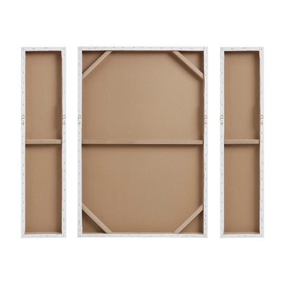 Silver Sand Hand Embellished Abstract 3-piece Canvas Wall Art Set