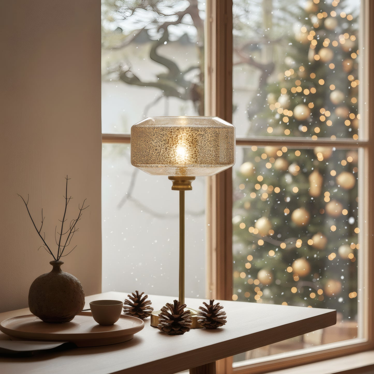 Lumivive 17" Mercury Glass Table Lamp