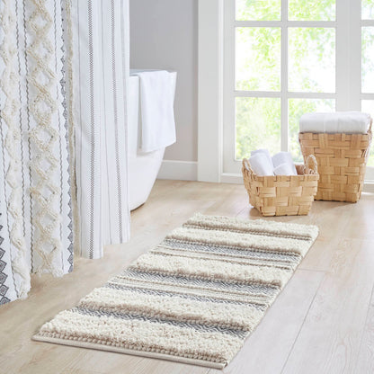 Asher Woven Texture Stripe Bath Rug