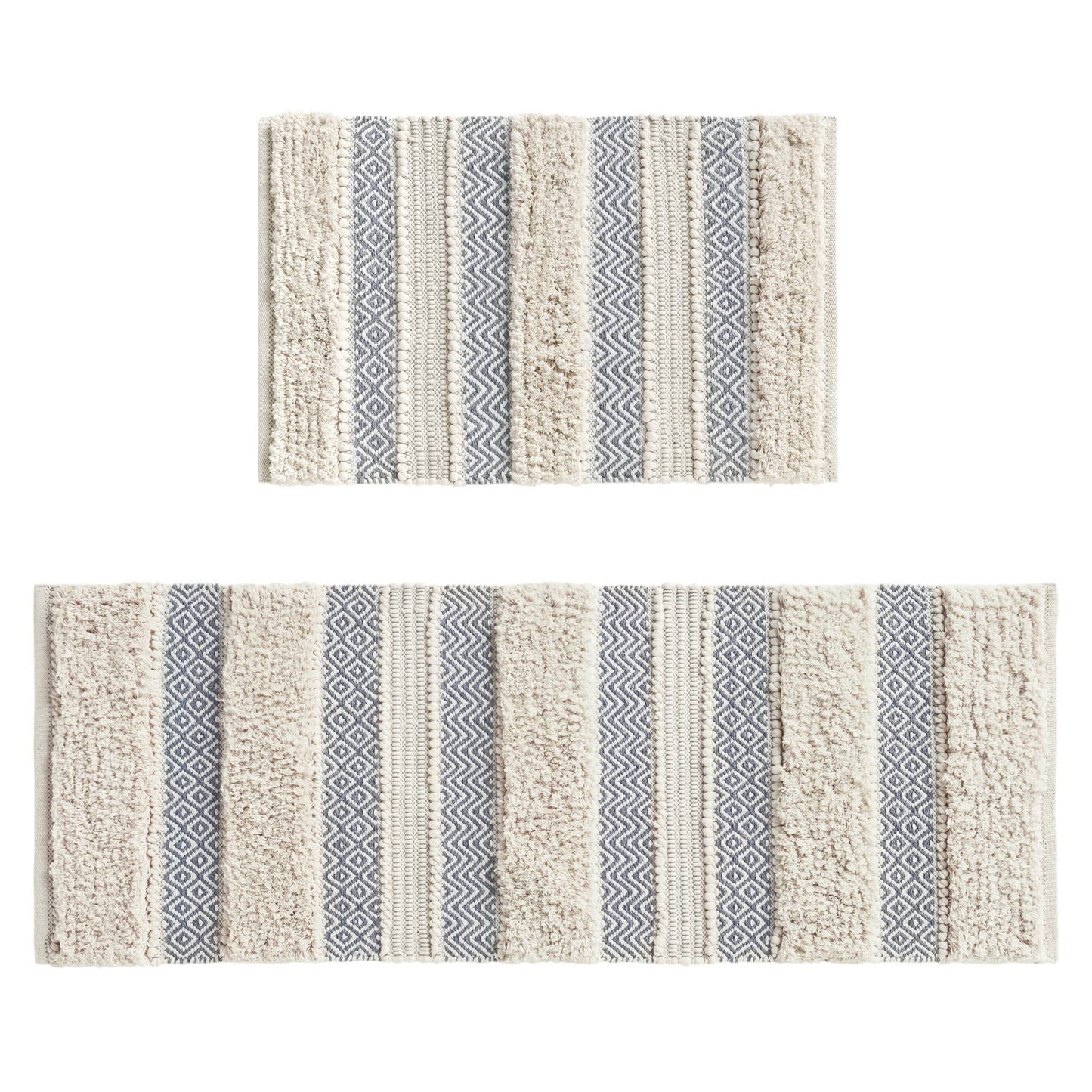 Asher Woven Texture Stripe Bath Rug