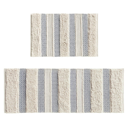 Asher Woven Texture Stripe Bath Rug