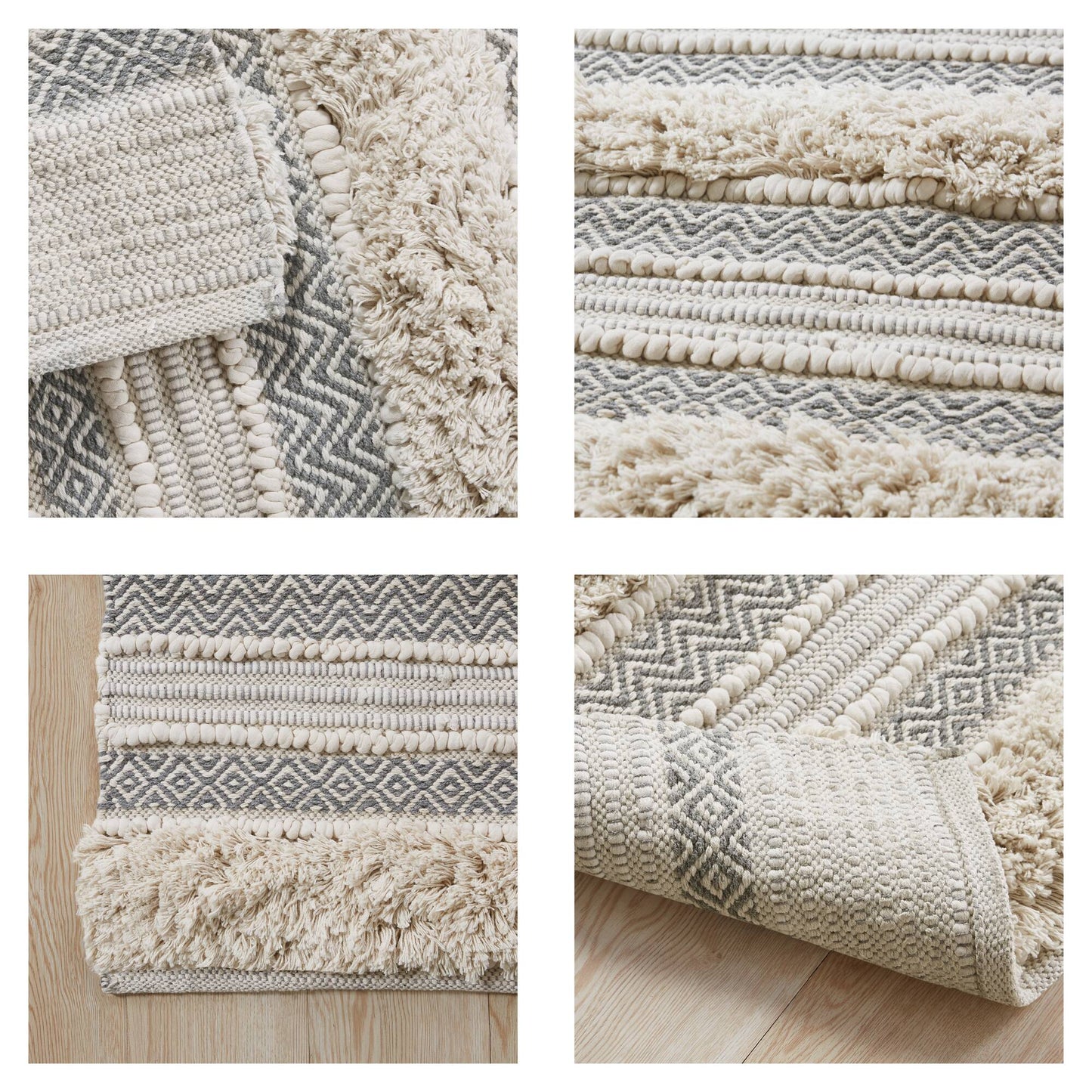 Asher Woven Texture Stripe Bath Rug