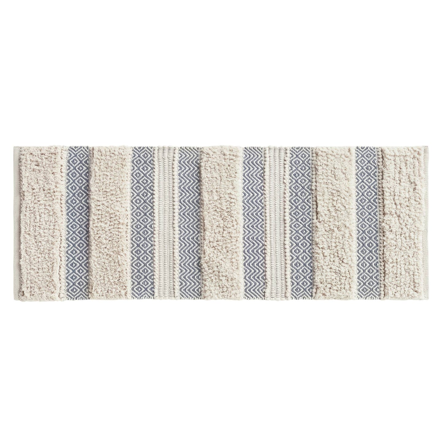 Asher Woven Texture Stripe Bath Rug