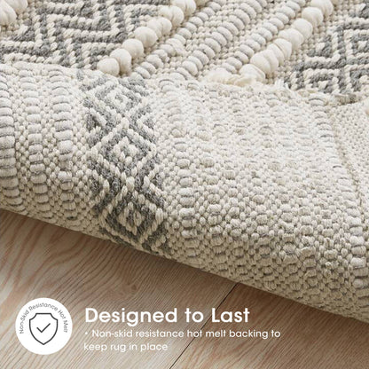 Asher Woven Texture Stripe Bath Rug