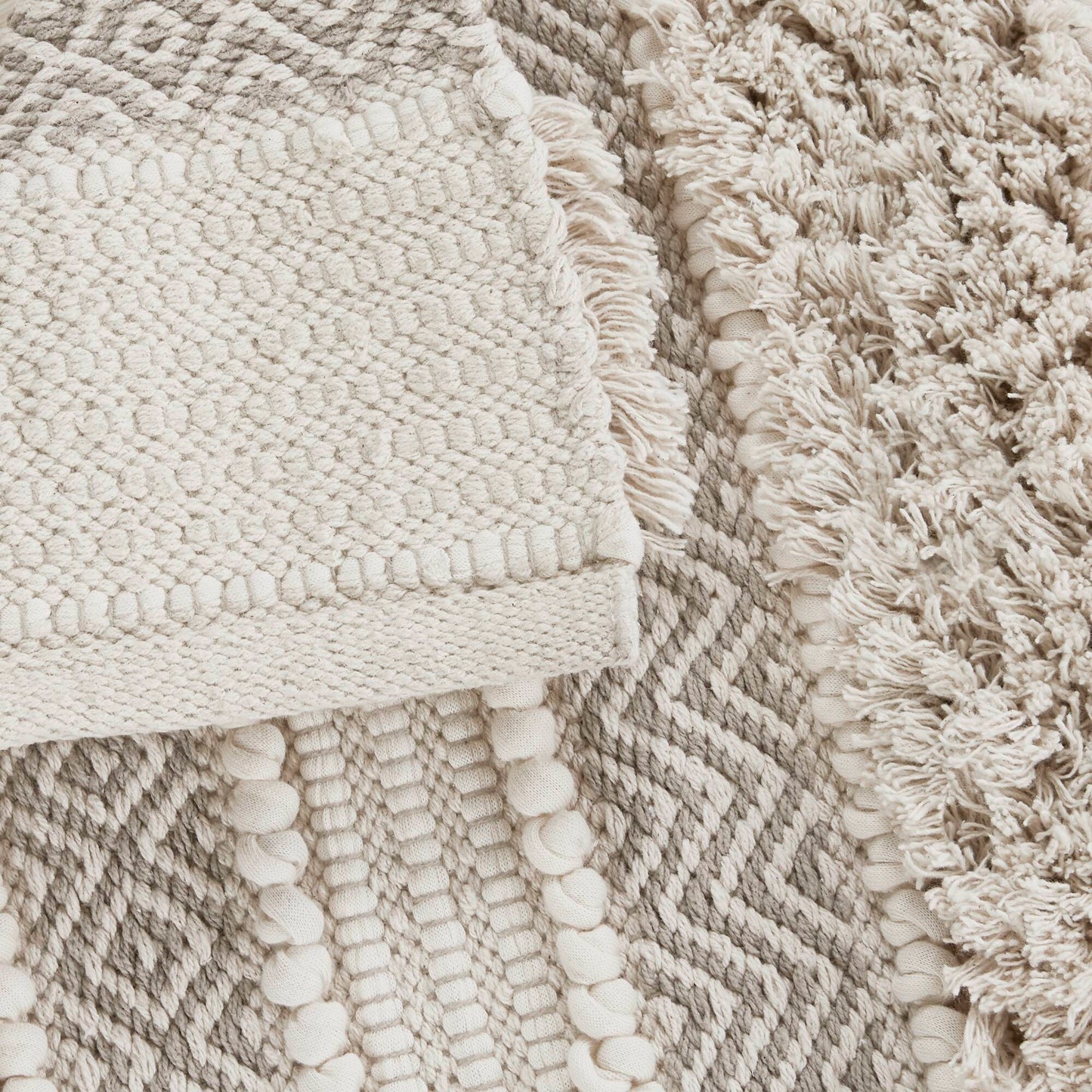 Asher Woven Texture Stripe Bath Rug