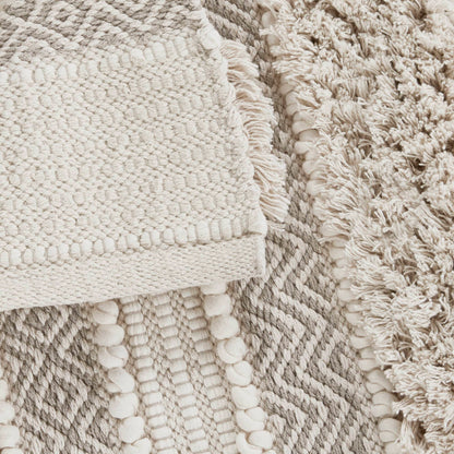 Asher Woven Texture Stripe Bath Rug