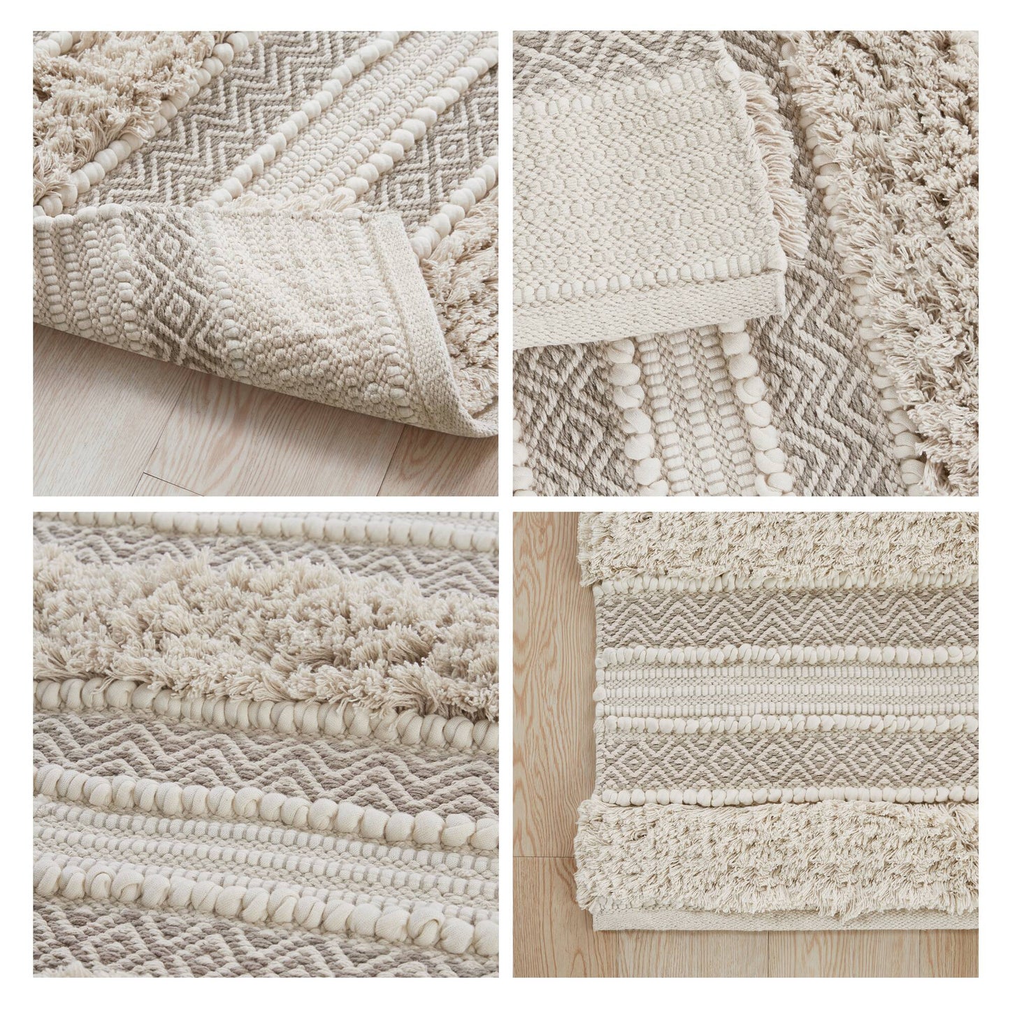 Asher Woven Texture Stripe Bath Rug