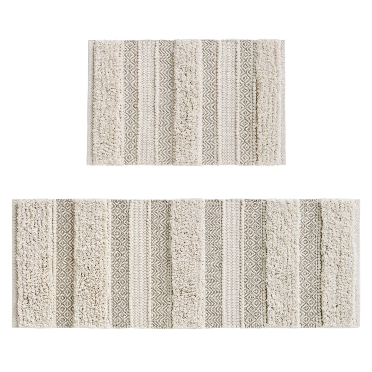 Asher Woven Texture Stripe Bath Rug