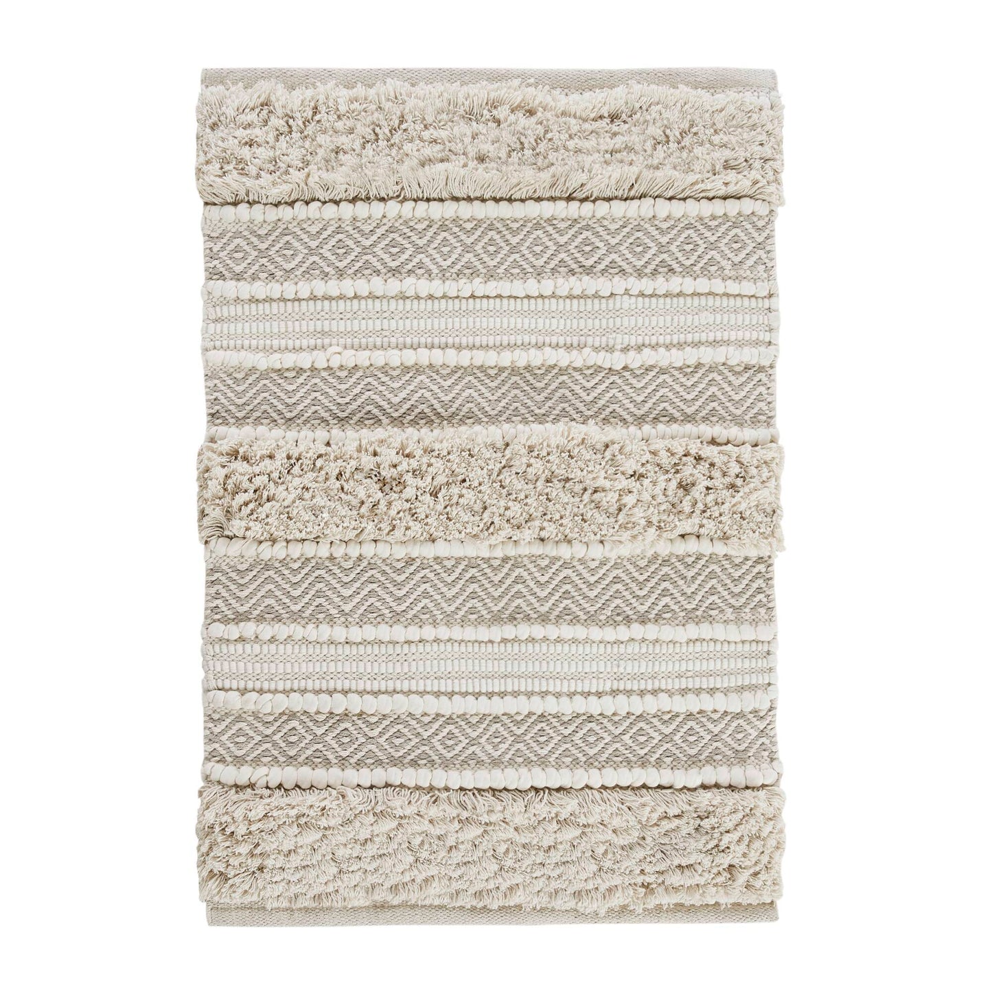 Asher Woven Texture Stripe Bath Rug