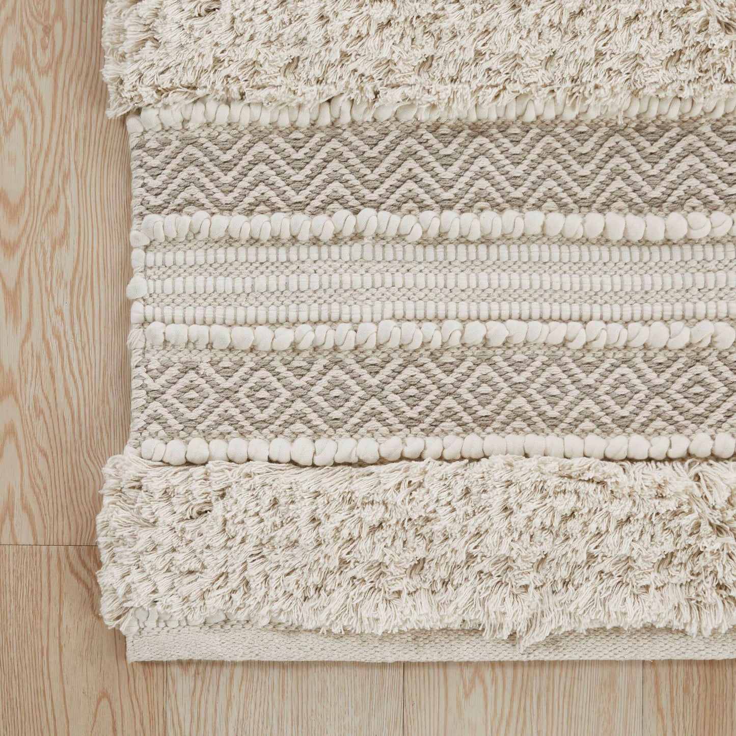 Asher Woven Texture Stripe Bath Rug