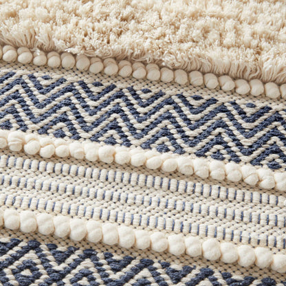Asher Woven Texture Stripe Bath Rug
