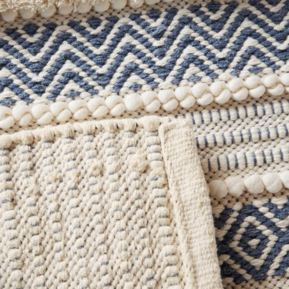 Asher Woven Texture Stripe Bath Rug