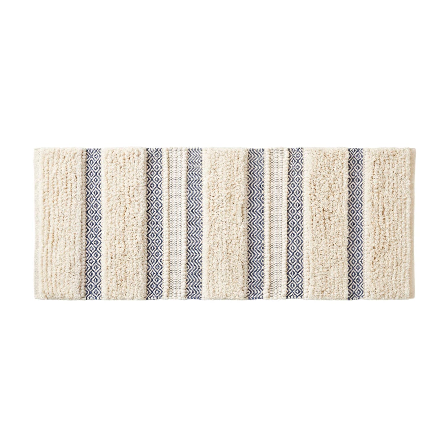Asher Woven Texture Stripe Bath Rug