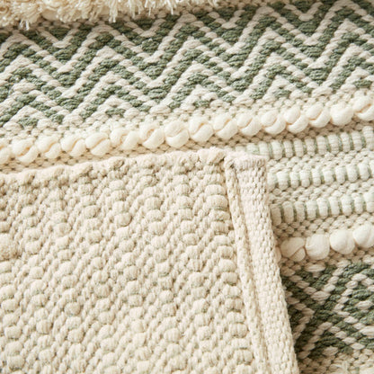 Asher Woven Texture Stripe Bath Rug