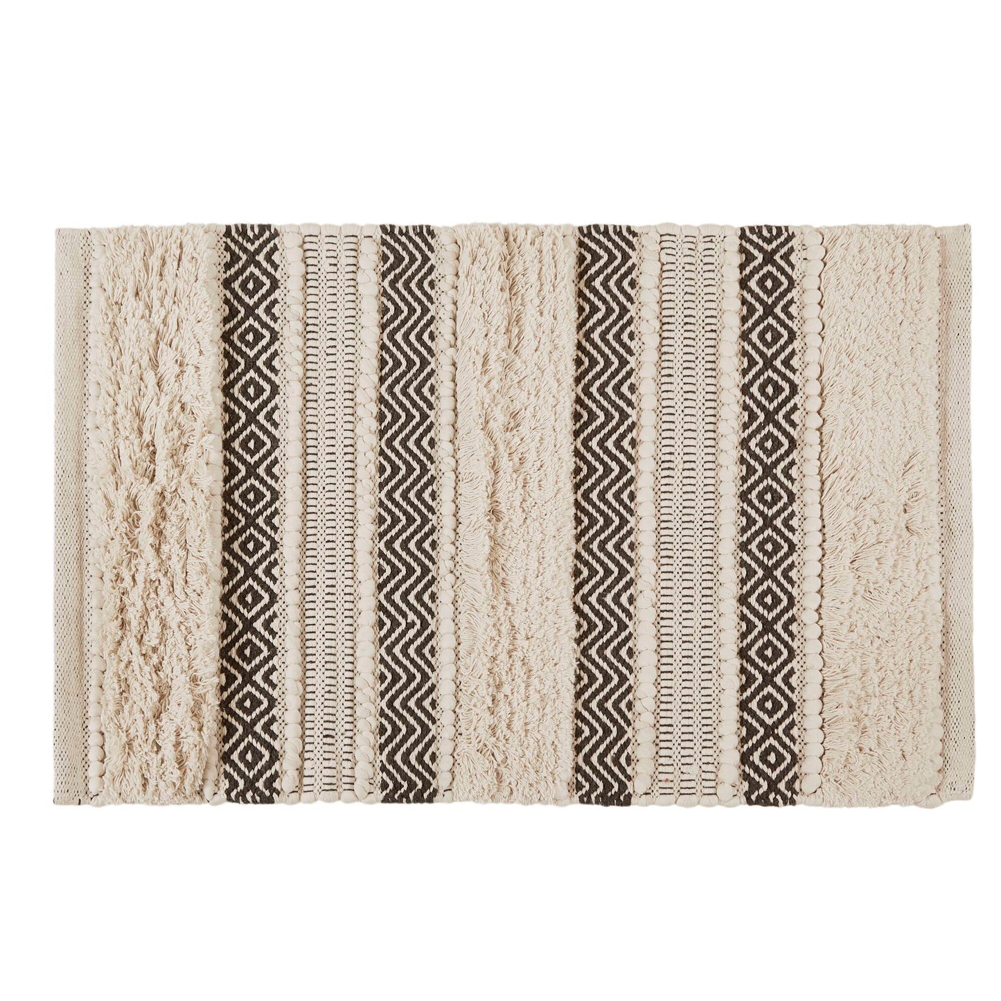 Asher Woven Texture Stripe Bath Rug