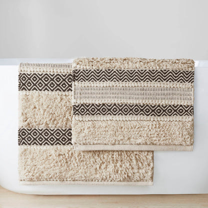Asher Woven Texture Stripe Bath Rug